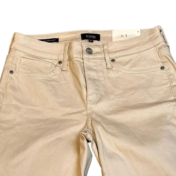 NYDJ Marilyn Straight Cropped LiftxTuck Technology Feather Denim Jeans Women's 4 - Picture 3 of 14